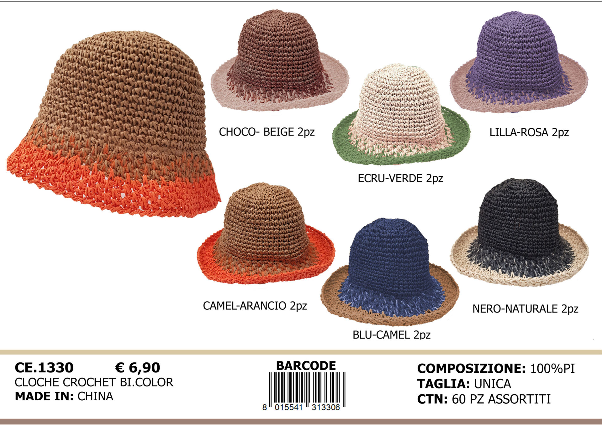 cloche crochet bicolor