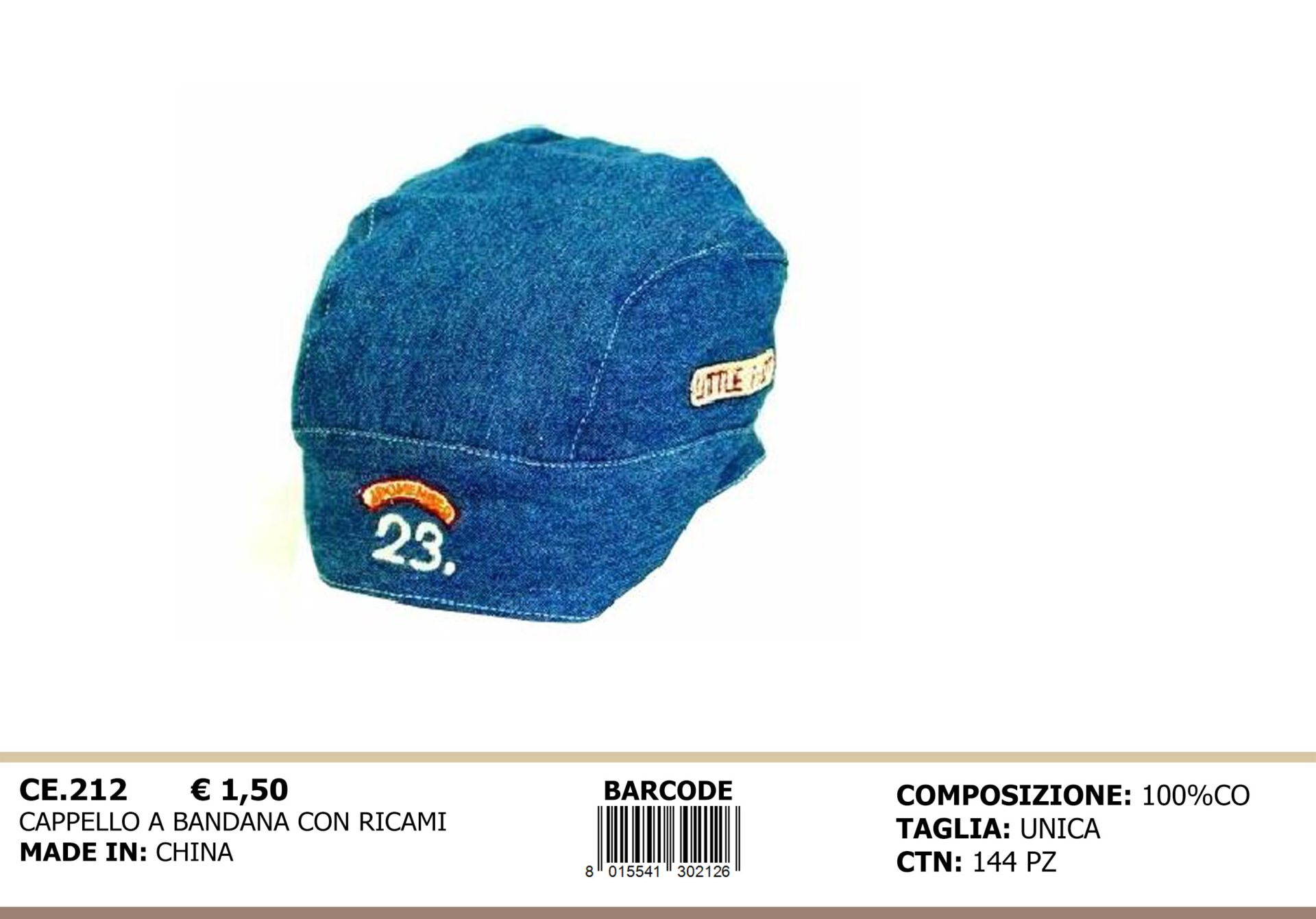 cappello a bandana con ricami