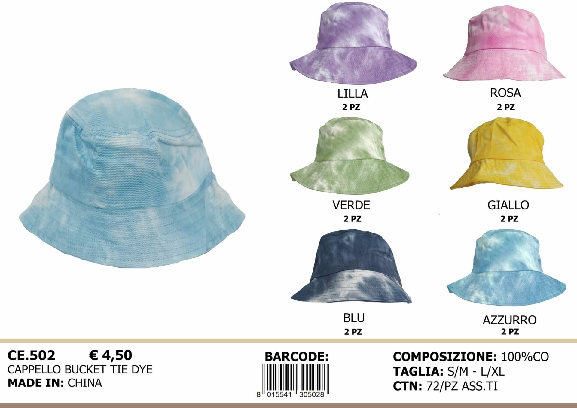 cappello bucket tie dye