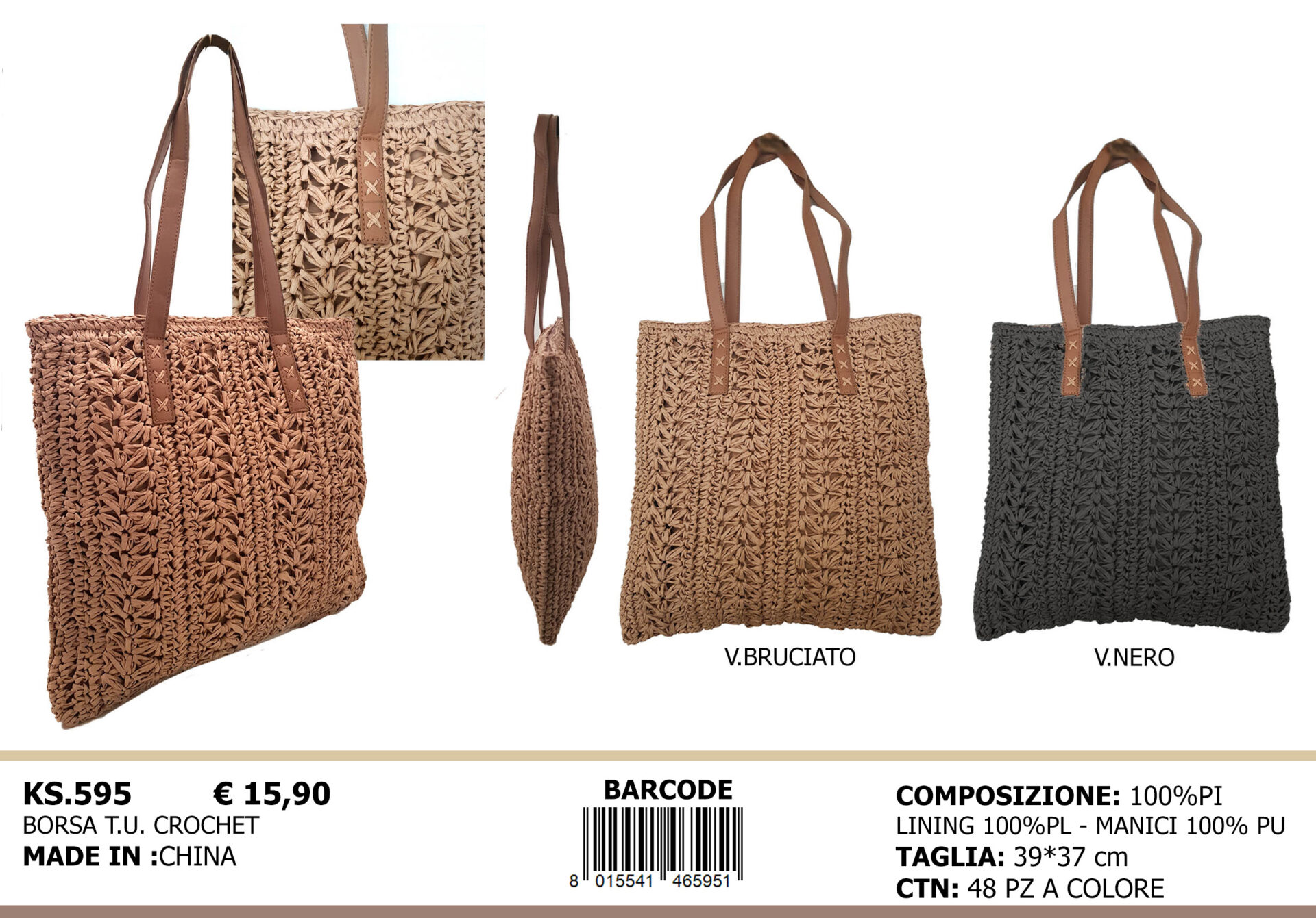 borsa tinta unita crochet