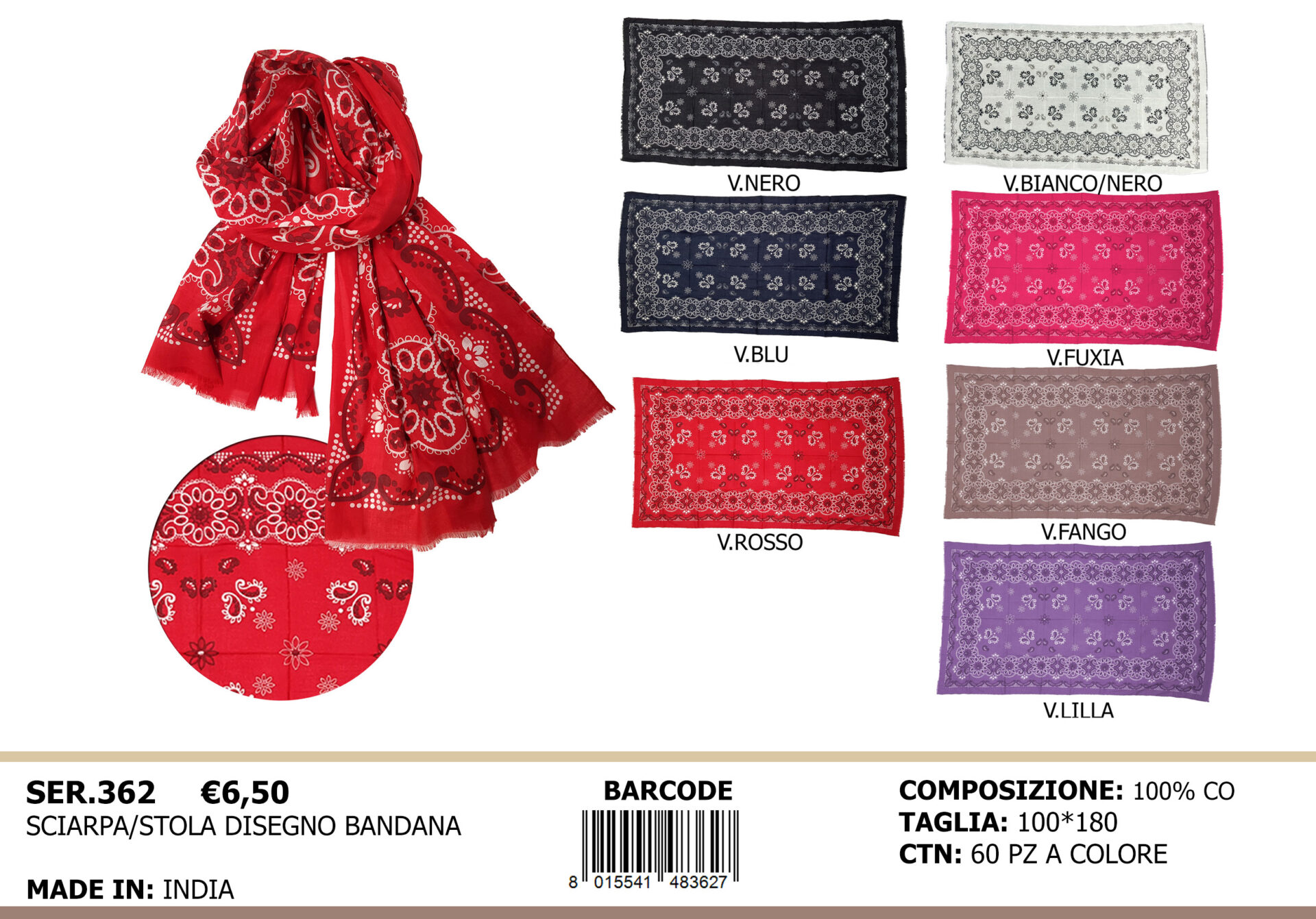 sciarpa/stola disegno bandana